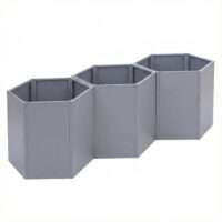 3er Set Metall Hochbeet grau Blumenkasten Pflanzkübel aus Stahl