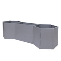 3er Set Metall Hochbeet grau Pflanzkübel für Garten und Gemüse