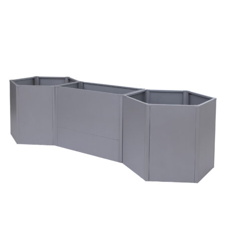 3er Set Metall Hochbeet grau Pflanzkübel für Garten und Gemüse