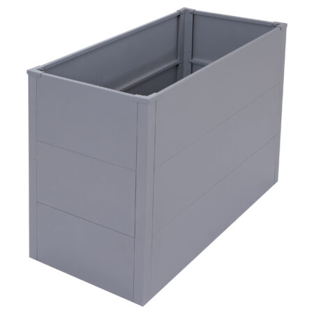 Metall Hochbeet grau 77x100x50 cm Pflanzkübel Garten Stahl