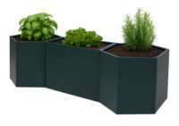 3er Set Metall Hochbeet grün Pflanzkübel Gemüsebeet 77x286x88 cm