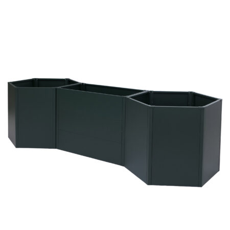 3er Set Metall Hochbeet grün Pflanzkübel Gemüsebeet 77x286x88 cm