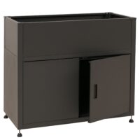 Metall Hochbeet anthrazit 91x101x51 cm Pflanzkübel mit Stauraum