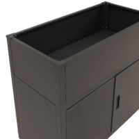 Metall Hochbeet anthrazit 91x101x51 cm Pflanzkübel mit Stauraum