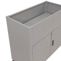 Metall Hochbeet grau 91x101x51 cm mit Stauraum robust