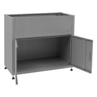 Metall Hochbeet grau 91x101x51 cm mit Stauraum robust