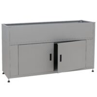 Metall Hochbeet grau 91x161x51 cm Blumenkasten mit Stauraum