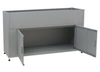 Metall Hochbeet grau 91x161x51 cm Blumenkasten mit Stauraum