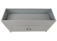 Metall Hochbeet grau 91x161x51 cm Blumenkasten mit Stauraum