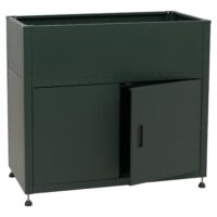 Metall Hochbeet grün 91x101x51 cm mit Stauraum wetterfest