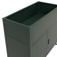 Metall Hochbeet grün 91x101x51 cm mit Stauraum wetterfest