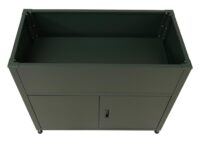 Metall Hochbeet grün 91x101x51 cm mit Stauraum wetterfest