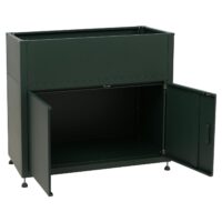 Metall Hochbeet grün 91x101x51 cm mit Stauraum wetterfest