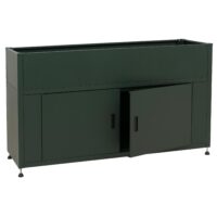 Metall Hochbeet grün 91x161x51 cm mit Stauraum für Garten