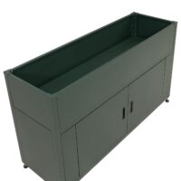 Metall Hochbeet grün 91x161x51 cm mit Stauraum für Garten