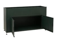 Metall Hochbeet grün 91x161x51 cm mit Stauraum für Garten