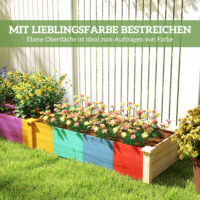 Hochbeet mit 2 Fächern, aus Holz, 237x60x25 cm, Farbe Natur.