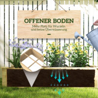 Hochbeet mit 2 Fächern, aus Holz, 237x60x25 cm, Farbe Natur.