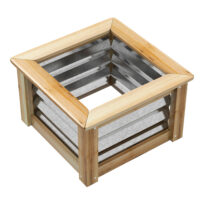 Hochbeet mit Metall- und Holzrahmen, 45x45x30 cm, für Garten, Farbe Natur.