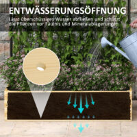 Hochbeet mit Rankhilfe für Garten & Balkon, 80x38x145 cm, Naturholz.