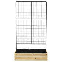 Hochbeet mit Rankhilfe für Garten & Balkon, 80x38x145 cm, Naturholz.