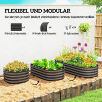 Hochbeet modular ohne Boden für Garten und Balkon 150x62x30cm