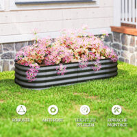 Hochbeet modular ohne Boden für Garten und Balkon 150x62x30cm