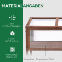 Hochbeet Pflanzkasten 90x50x93 cm aus Tannenholz, Farbe Braun.