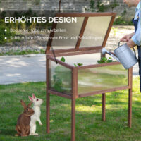 Hochbeet Pflanzkasten 90x50x93 cm aus Tannenholz, Farbe Braun.