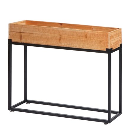 Hochbeet Pflanzkasten Blumenkasten Holz-Stahl 62x80x16cm natur schwarz