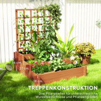 Hochbeet mit Rankhilfe dreistufig für Garten und Balkon Holz