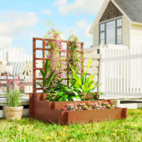 Hochbeet mit Rankhilfe dreistufig für Garten und Balkon Holz