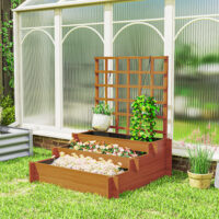 Hochbeet mit Rankhilfe dreistufig für Garten und Balkon Holz
