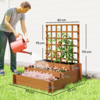 Hochbeet mit Rankhilfe dreistufig für Garten und Balkon Holz