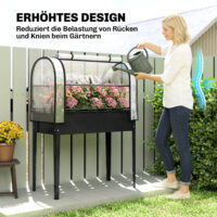 Hochbeet mit Gewächshaus Abdeckung rollbar für Garten