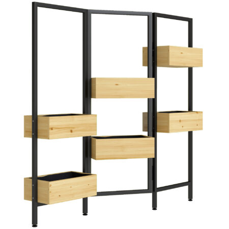 Hochbeet Pflanzkasten mit Sichtschutz und Spalier aus Stahl