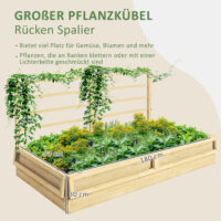 Hochbeet Pflanzkasten mit Spalier wetterfest für Garten