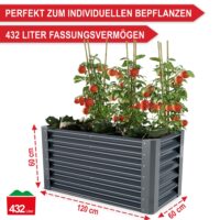 Hochbeet aus Stahl, stabil und wetterfest in Größe L.
