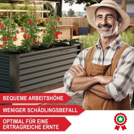 Stahlhochbeet für Garten oder Terrasse in Größe S.