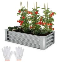 Kleines wetterfestes Hochbeet aus Stahl in Größe S.