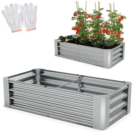 Kleines wetterfestes Hochbeet aus Stahl in Größe S.