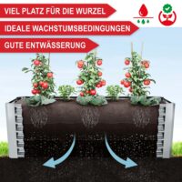 Extra großes Hochbeet aus Stahl für optimale Pflanzmöglichkeiten.