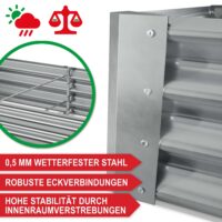 Extra großes Hochbeet aus Stahl für optimale Pflanzmöglichkeiten.