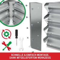 Extra großes Hochbeet aus Stahl für optimale Pflanzmöglichkeiten.