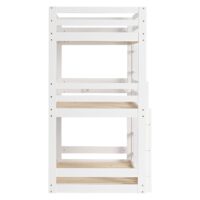 Hochbett Dreifachbett Kinderbett 90x200cm aus Holz Weiss