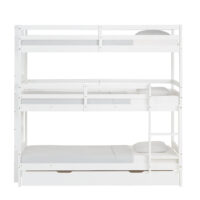 Hochbett Dreifachbett Kinderbett 90x200cm aus Holz Weiss