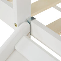 Hochbett Kinderbett 90x200cm aus Holz Weiss