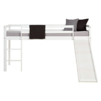 Hochbett Kinderbett 90x200cm aus Holz Weiss