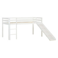 Hochbett Kinderbett 90x200cm aus Holz Weiss
