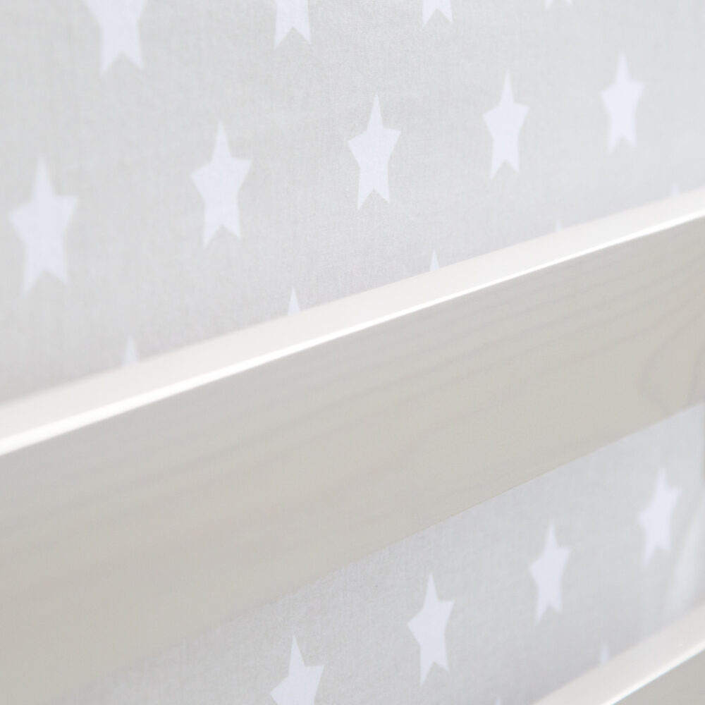 Hochbett Kinderbett 90x200cm aus Holz Weiss-Grau